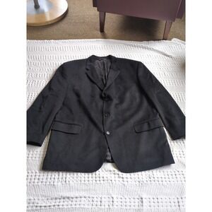Jack Victor Loro Piana Cashmere Sport Coat Blazer Size 52 Long Black 3 Button